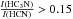 \hbox{$\frac{I(\mathrm{HC}_3\mathrm{N})}{I(\mathrm{HCN})} > 0.15$}