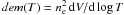 \hbox{$dem(T)=n_{\rm e}^{2}\,{\rm d}V/{\rm d} \log T$}