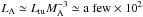 \hbox{$L_\rmn{A} \simeq L_\rmn{tu} M_{\rm A}^{-3}\simeq {\rm a~few} \times 10^2$}