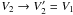\hbox{$V_2 \rightarrow V_2' = V_1$}