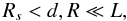 \begin{equation} R_s < d,R \ll L, \label{f1} \end{equation}