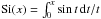 \hbox{$\Si(x)= \int_0^x \sin t \, \dd t/t$}