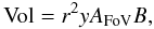 \begin{equation} {\rm Vol}=r^2 y A_{\rm FoV} B , \end{equation}