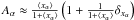 \hbox{$A_{\alpha} \approx \frac{\langle x_{\alpha}\rangle}{1+\langle x_{\alpha} \rangle}\left(1+\frac{1}{1+\langle x_{\alpha} \rangle}\delta_{x_{\alpha}}\right)$}