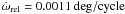 $\dot \omega_{\mathrm{rel}} = 0.0011~\mathrm{deg/cycle}$