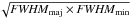 \hbox{$\sqrt{{\it FWHM}_{\mathrm{maj}} \times {\it FWHM}_{\mathrm{min}}}$}