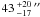\hbox{$43\,^{+20}_{-17}\,\arcsec$}