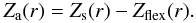 Mathematical equation: \begin{equation} \label{equ:Combinaisons surfaces} Z_{\rm a}(r) = Z_{\rm s}(r) - Z_{\rm flex}(r). \end{equation}