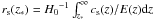 Mathematical equation: $r_{\rm s}(z_{\ast}) ={H_0}^{-1}\int_{z_{\ast}}^{\infty}c_{\rm s}(z)/E(z){\rm d}z$