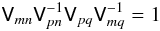 \begin{equation} \label{eq:closure} \coh{V}{mn}\coh{V}{pn}^{-1}\coh{V}{pq}\coh{V}{mq}^{-1} = 1 \end{equation}