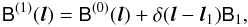 $$ \coh{B}{}^{(1)}(\vec l) = \coh{B}{}^{(0)}(\vec l)+\delta(\vec l - \vec l_1)\coh{B}{1}, $$
