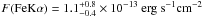 Mathematical equation: \hbox{$F(\rm{FeK\alpha})=\rm{1.1_{-0.4}^{+0.8}\times10^{-13}~erg~s^{-1}cm^{-2}}$}