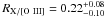 Mathematical equation: \hbox{$R\rm{_{X/[O~III]}= 0.22_{-0.10}^{+0.08}}$}
