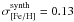 Mathematical equation: \hbox{$\sigma_{{\rm[Fe/H]}}^{\rm synth}=0.13$}