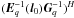 \hbox{$(\jonesinv{E}{q}(\vec l_0)\jonesinv{G}{q})^{\herm}$}