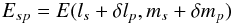 Mathematical equation: \begin{equation} \label{eq:3C 147:offset-beam} E_{sp} = E(l_s+\delta l_p,m_s+\delta m_p) \end{equation}