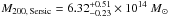 Mathematical equation: \hbox{$ M _{200,\,\rm Sersic} = 6.32^{+0.51}_{-0.23} \times 10^{14}\ M_{\odot}$}