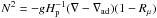 Mathematical equation: \hbox{$N^2 = - gH_{\rm p}^{-1} (\nabla -\nabla _{\rm ad})(1-R_\mu)$}