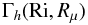 Mathematical equation: % subequation 1346 13 \begin{equation} \Gamma _h ({\rm Ri}, R_\mu) \end{equation}