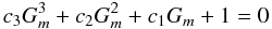 Mathematical equation: \appendix \setcounter{section}{1} \begin{equation} c_3 G_m^3 +c_2 G_m^2 +c_1 G_m +1=0 \end{equation}