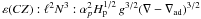 Mathematical equation: \hbox{$\varepsilon (CZ): \ell ^2 N^3: \alpha_ p^2 H_{\rm p}^{1/2}\,g^{3/2}(\nabla -\nabla _{\rm ad})^{3/2}$}