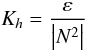 Mathematical equation: % subequation 556 4 \begin{equation} \label{eq5} K_h = \frac{\varepsilon}{\left| {N^2} \right|} \end{equation}