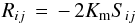 Mathematical equation: % subequation 547 3 \begin{equation} R_{ij} \,=\,-\,2K_{\rm m} S_{ij} \end{equation}
