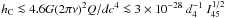 Mathematical equation: \hbox{$h_{\rm C}\la 4.6G(2\pi\nu)^2Q/dc^4\la 3\times10^{-28}~d_4^{-1}~I_{45}^{1/2}$}