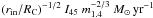 Mathematical equation: \hbox{$(r_{\rm in}/R_{\rm C})^{-1/2}~I_{45}~m_{1.4}^{-2/3}~M_{\odot}\,{\rm yr}^{-1}$}