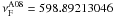 Mathematical equation: \hbox{$\nu_{\rm F}^{\rm A08}=598.89213046$}