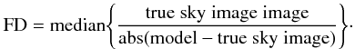 Mathematical equation: \begin{equation} \label{equ_rms} {\rm rms \;error}=\sqrt {\frac {\sum({\rm residual\; image})^2}{{\rm number \;of \;pixels} }}\cdot \end{equation}