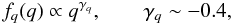 Mathematical equation: \begin{equation} \label{eq:kouwenhoven07-mass-ratio-distribution} f_q(q)\propto q^{\gamma_q}, \qquad \gamma_q \sim -0.4, \end{equation}