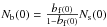 Mathematical equation: \hbox{$\Nbin (0) = \frac{\binaryfrequency (0)}{1-\binaryfrequency (0)} \Nsing(0)$}