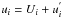 Mathematical equation: \appendix \setcounter{section}{1} \hbox{$u_i = U_i +u_{i}^{'} $}