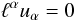Mathematical equation: \begin{equation} \ell^\alpha u_\alpha=0 \end{equation}