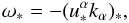 Mathematical equation: \begin{equation} \label{1.2} \omega_*=-(u_*^\alpha k_\alpha)_*, \end{equation}