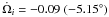 Mathematical equation: \hbox{$\dot{\Omega}_i=-0.09 \; (-5.15^\circ)$}