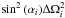 Mathematical equation: \hbox{$ \sin^2{(\alpha_i)} \Delta\Omega_i^2$}