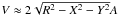 Mathematical equation: \hbox{$V\approx 2\sqrt{R^2-X^2-Y^2}A$}