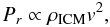 Mathematical equation: \begin{equation} \label{eq:rampressure} P_r\propto \rho_{\rm ICM} v^2, \end{equation}