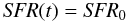Mathematical equation: $$ {\it SFR}(t) = {\it SFR}_0 $$