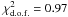 Mathematical equation: \hbox{$\chi_{\rm d.o.f.}^2 = 0.97$}