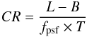 Mathematical equation: \begin{equation} CR= {L-B \over{ f_{\rm psf} \times T}} \end{equation}