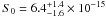 Mathematical equation: \hbox{$S_0=6.4_{-1.6}^{+1.4}\times 10^{-15}$}