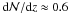 Mathematical equation: \hbox{${\rm d}{\cal N}/{\rm d}z\approx 0.6$}
