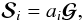 Mathematical equation: \begin{equation} \label{eq:point} \Smatb_i = a_i \Gmatb, \end{equation}