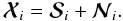 Mathematical equation: \begin{equation} \label{eq:observed} \Xmatb_i = \Smatb_i + \Nmatb_i. \end{equation}