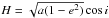 Mathematical equation: \hbox{$H=\sqrt{a(1-e^2)}\cos i$}