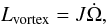 Mathematical equation: \begin{equation} \label{eq:J} L_{\rm vortex}=J\dot{\Omega}, \end{equation}