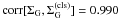 Mathematical equation: \hbox{$\mathrm{corr}[\Sigma_{\rm G},\Sigma_{\rm G}^{(\rm cls)}]=0.990$}